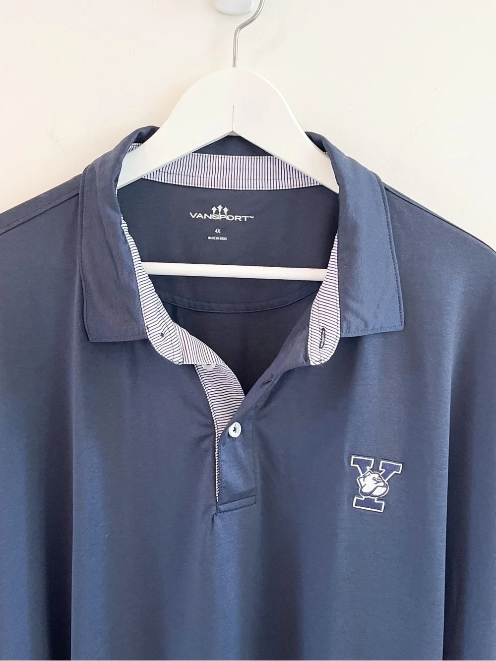 Men’s Yale University Navy Short Sleeve Polo Shirt Size 4X
